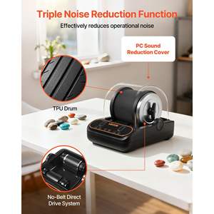 Polisseuse à roche à entraînement direct avec minuterie 1-9 jours, 4 vitesses, fonctionnement silencieux, capacité de 2 lb, machine à polir les roches, couvercle de réduction du bruit PC, TPU - Product Image 3
