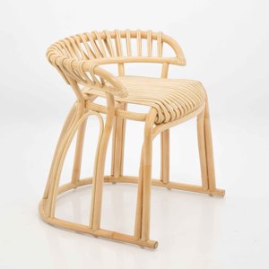 Sillón curvo de ratán para hoteles, resorts y restaurantes, muebles sostenibles de caña, silla de comedor. - Product Image 3
