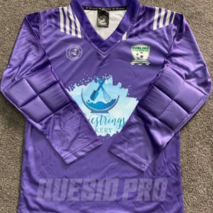 Maillot et short de gardien de but personnalisés à manches longues, rembourrés, en polyester 135 GSM, micro-mesh interlock, uniformes de gardien de but légers - Product Image 2