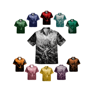 Camisas de Vestir Transpirables para Hombre, Estilo Urbano, Diseño Artístico Personalizado con Estampado de Alas de Ángel, Manga Corta, a la Moda, Elegantes, Venta al por Mayor - Product Image 1