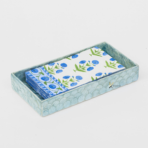 Plateau de service rectangulaire en bois fait main avec motif écaille de poisson en nacre, plat décoratif pour usage résidentiel, décoration intérieure - Product Image 6