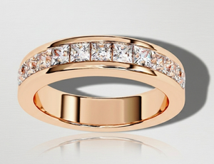 Bague de fiançailles et de mariage pour femme JURA JEWEL en or jaune, diamant de laboratoire taille princesse, luxe, certifié IGI, 7,27 g - Product Image 2