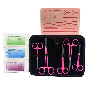 Kit de Herramientas Quirúrgicas con Tijeras, Pinzas y Suturas Dentales para Prácticas de Enfermería, Entrenamiento Médico, Almohadilla de Sutura de Acero - Product Image 1