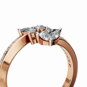 Anillo de Diamantes Cultivados en Laboratorio Stellar Fusion en Oro Rosa de 18K con 19 Diamantes, Joyería de Lujo para Mujer - Product Image 5