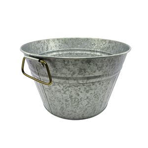 Round <b>Galvanized</b> Ice <b>Bucket</b> Beverage Tub 15x15 Inch 2 Pack - Product Image 5