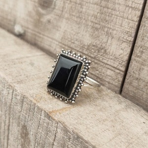 Handmade Black Onyx <b>Ring</b> <b>925</b> Sterling <b>Silver</b> Elegant Statement Jewelry for Women - Product Image 2