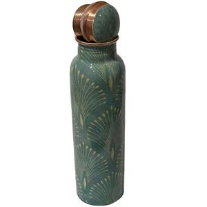 Elegant Handmade Copper <b>Water</b> <b>Bottle</b> Eco-Friendly Printed Multipurpose Home Wedding Style Handcrafted Sustainability <b>Metal</b> - Product Image 1