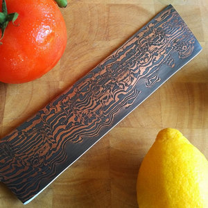 Cuchillo de chef de alta gama de cobre damasco, mini cuchillo de chef de acero con mango compacto de madera de 12 pulgadas para cortar carne - Product Image 5