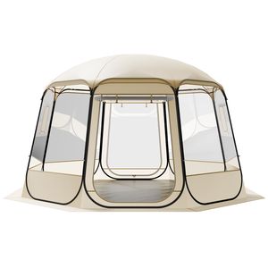 Tente dôme pop-up transparente 12 x 11,1 pieds, imperméable et résistante aux UV, abri de camping pour jardin extérieur, tente igloo - Product Image 1