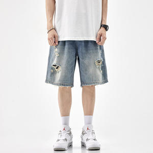 Wholesale Low MOQ Streetwear Summer Straight Denim <b>Shorts</b> for <b>Men</b> Stylish New Designs Multiple Colors Plus Sizes Breathable - Product Image 5