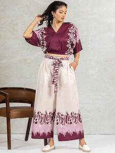 Robe décontractée pour femmes, ensemble coordonné avec imprimé numérique, respirante, écologique, en dentelle, deux pièces, robe d'été - Product Image 4