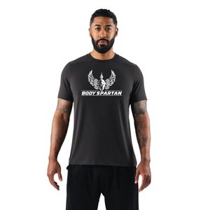 Camiseta Deportiva Gris Carbón para Hombre, Cuello Redondo, Algodón Premium, Ropa Deportiva Informal para Entrenamiento - Product Image 1