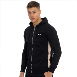 Conjunto Deportivo de Sudadera con Cremallera Negra para Hombre, Ropa Deportiva Personalizada para Gimnasio, Traje para Correr, Fabricante y Proveedor de Ropa al Por Mayor - Product Image 3