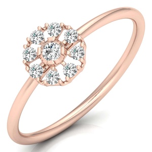 Bague de fiançailles luxueuse en or massif 14 carats, style minimaliste, diamant de laboratoire étincelant, bijoux de mode pour mariage - Product Image 2