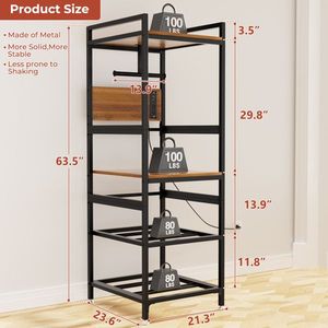 Supporto per Stampante 3D in Metallo Resistente con Porta Filamento a T e Pannello di Alimentazione Integrato, Struttura Aperta per Stoccaggio Filamenti - Product Image 2