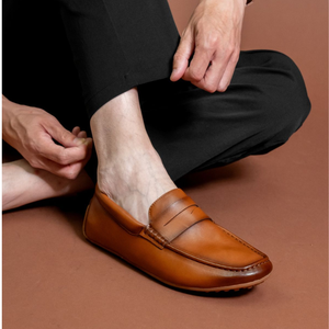 Men Soft Leather Loafers Slip On Breathable <b>Driving</b> Dress <b>Shoes</b> OEM Manufacturer - Product Image 3