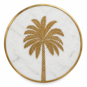 <b>white</b> marble <b>coaster</b> palm tree <b>coaster</b> brass inlay <b>coaster</b> gold palm <b>coaster</b> round stone <b>coaster</b> luxury drink <b>coaster</b> tropical - Product Image 5