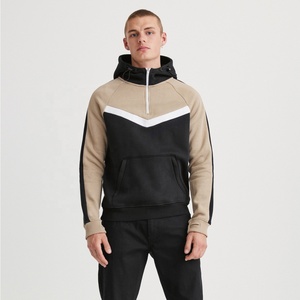 Sweat-shirt à capuche imprimé personnalisé pour homme, 100 % coton molletonné, color block, haut de survêtement à manches longues, collection automne 2026 - Product Image 2