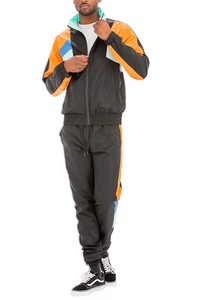 Custom Hooded Reflective Polyester/Nylon <b>Windbreaker</b> Tracksuit Set Women's <b>Black</b> Sportswear Lightweight Running Fitness - Product Image 4
