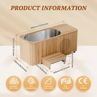 Luxuriöse ovale Smart-WiFi-Kaltwasserwanne aus rotem Zedernholz mit 1-PS-Kühler für tropische Küstenresorts – DDP-fertig