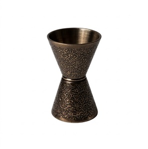 Précised Design Handmade Metal Jigger <b>Bar</b> <b>Tool</b> Industrial Style Cocktail Measure Double Cone Hammered Finish - Product Image 2