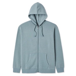 Vente en gros de sweats à capuche zippés pour hommes avec logo personnalisé, doublure polaire épaisse, style universitaire et décontracté - Product Image 2