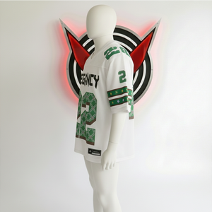 Maillot de football américain personnalisé 100 % polyester respirant en maille, style streetwear pour homme, coupe oversize, haut de sport tendance, col en V - Product Image 5