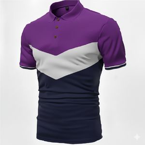 Camisa polo informal ajustada para hombre, de manga corta, de algodón transpirable, a la moda de verano, cómoda para el uso diario - Product Image 3