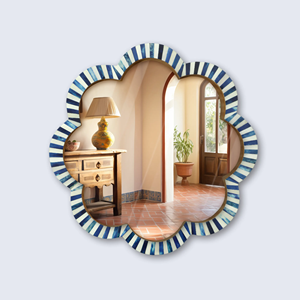 Miroir mural de mariage au design moderne avec motif en os incrusté, écologique, incrustation en résine faite à la main, forme personnalisable par Faizacraft - Product Image 6