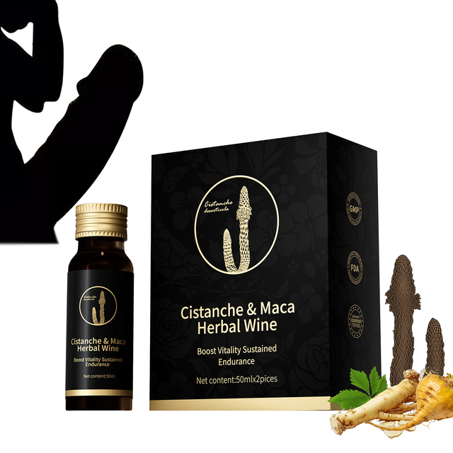 Cistanche & Maca Herbal Wine for Men, Natural Herbal Wellness Supplement, Private Label OEM Male Enhancement Tonic Wine