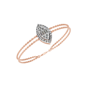 Elegant Women's Marquise Shape Lab Diamond Bracelet 14K White Rose Gold Plated Double Chain Charm Classic <b>Weddings</b> Parties - Product Image 5