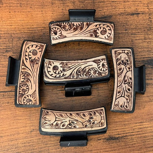 Pince à cheveux personnalisée tendance en cuir de vachette faite à la main avec cuir recouvert usiné à la main griffe de cheveux pour femmes de haute qualité - Product Image 3