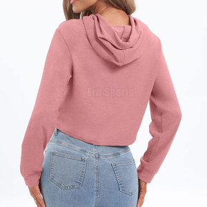 Online Selling Pakistan Manufacturer Women <b>Winter</b> Hooded Crop <b>Top</b> Hoodie Front Logo High Quality Low Price Best Style - Product Image 2