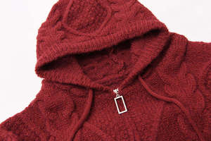 Veste polaire décontractée pour femme avec capuche, chaude, douce et moelleuse, coupe classique, hiver, logo frontal, poches, anti-boulochage, polyester/coton - Product Image 2