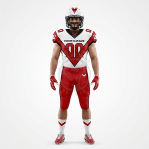 Uniformes de football en mesh extensible personnalisés avec coupe athlétique pour les équipes universitaires, compatibles avec les protège-épaules - Product Image 4