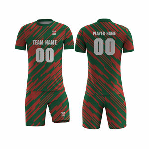 Ensemble de maillots et shorts de football personnalisés multicolores, respirants, à séchage rapide, 100% polyester, légers et écologiques, pour équipe personnalisée - Product Image 6
