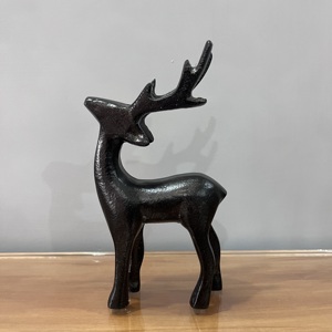 Escultura Decorativa de Reno Navideño en Aluminio con Acabado Negro para Exhibición en Mesa - Product Image 2