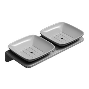 Dual Small Square Soap Dish Holder for Bathroom Countertop Stainless Steel Rustproof Double Tier Soap Tray for Sink and <b>Shower</b> - Product Image 1
