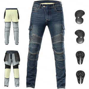Jean de moto avec doublure en Kevlar, pantalon en denim extensible, protection homologuée CE, pantalon cargo pour la conduite à moto - Product Image 1
