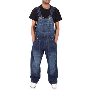 Salopette de travail unisexe pour homme, automne-hiver, taille haute, en denim délavé camouflage, respirante, ample, 100% coton - Product Image 2