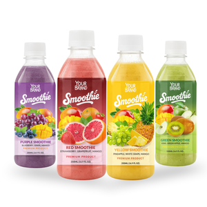 Vietnam Manufacturer Healthy <b>Smoothies</b> Juice Drink 350ml PET <b>Bottle</b> Purple, Red, Yellow, Green Mixed Fruit <b>Smoothie</b> Free Sample - Product Image 1