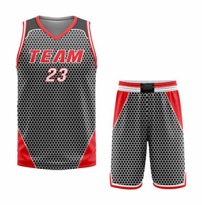 Team Sublimated <b>Mesh</b> Basketball Uniform Set V-Neck Sleeveless Breathable Unisex Adult All Seasons Athletic Wear - Product Image 5