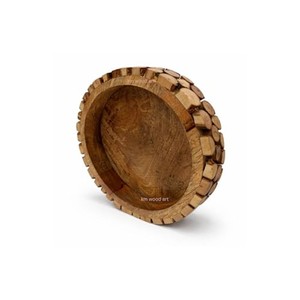 Bol à fruits artisanal en bois de manguier - Centre de table en bois artisanal - Vente en gros - Product Image 4