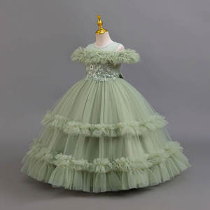 Vestido de Tul con Volantes y Apliques Florales, Estilo Princesa, Ideal para Cumpleaños, Bodas y Concursos de Belleza, Venta al Por Mayor - Product Image 6