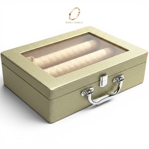 Classic Style Multipurpose Jewelry Organizer Jewelry <b>Box</b> Storage Transparent Lid for Boutique Plain Display PU Velvet Wholesale - Product Image 5