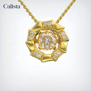 OEM K14 Cubic Zirconia Pendant <b>Necklace</b> for Women Hot Product with Yellow <b>Gold</b> Rhodium Plating New Collocation -DS01002 - Product Image 1