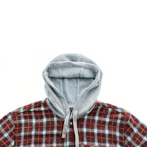 Camisa a Cuadros de Manga Larga 100% Algodón, Camisa de Franela con Capucha de Primera Calidad para Uso Casual, Ropa Clásica de Calle - Product Image 3