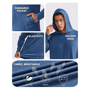 Sudadera con Capucha Ligera para Hombre, para Ejercicio, Golf, Gimnasio, Transpirable, de Secado Rápido, que Absorbe la Humedad, para Rendimiento Atlético - Product Image 5