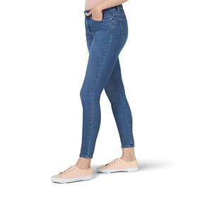 Jeans pour femmes OEM, vêtements pour femmes, jeans à jambes larges, taille mi-haute, décontractés, en denim blanc personnalisé - Product Image 2