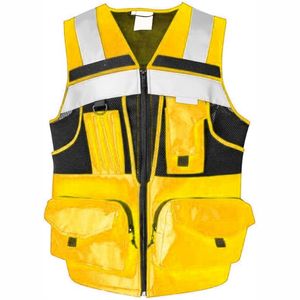 Gilet de sécurité imperméable à 10 poches, classe 1 ANSI, pour hommes et femmes, haute visibilité avec bandes réfléchissantes 3M, tissu Oxford - Product Image 2